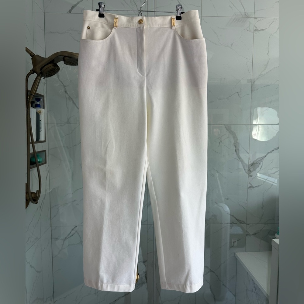 St. John Sport white High-Rise Straight Leg Pants